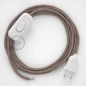   Creative Cables textil lámpakábel Lámpakábel, RD61 ódon rózsaszín gyémánt pamut és természetes lenvászon 1,80 CABBTORD61