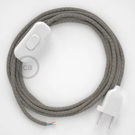 Creative Cables textil lámpakábel Lámpakábel, RD62 kakukkfű zöld gyémánt pamut és természetes lenvászon 1,80 CABBTORD62