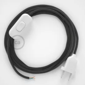   Creative Cables kapcsoló Lámpakábel, RM26 sötétszürke rayon 1,80 m. Ki a kapcsoló és CABBTORM26