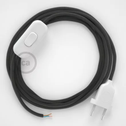 Creative Cables kapcsoló Lámpakábel, RM26 sötétszürke rayon 1,80 m. Ki a kapcsoló és CABBTORM26