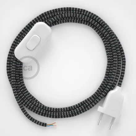 Creative Cables textil lámpakábel Lámpakábel, RT41 csillagos műselyem 1,80 m. Ki a kapcsoló és CABBTORT41