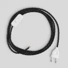 Creative Cables lámpakábel Lámpa vezetékezése fekete fonott kábellel 1,80 m CABBTOTC04