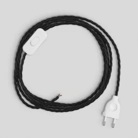   Creative Cables lámpakábel Lámpa vezetékezése fekete fonott kábellel 1,80 m CABBTOTC04