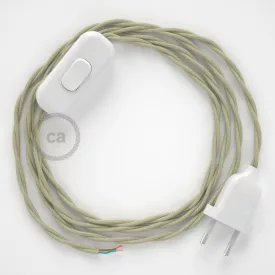   Creative Cables textil lámpakábel Lámpakábel, TC43 galambszürke pamut 1,80 m. Ki a kapcsoló és CABBTOTC43
