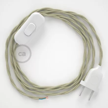 Creative Cables textil lámpakábel Lámpakábel, TC43 galambszürke pamut 1,80 m. Ki a kapcsoló és CABBTOTC43