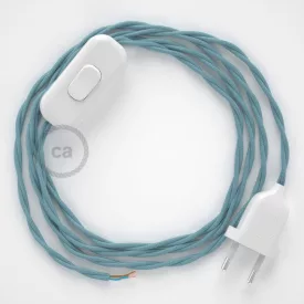   Creative Cables textil lámpakábel Lámpakábel, TC53 óceán pamut 1,80 m. Ki a kapcsoló és CABBTOTC53