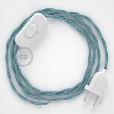 Creative Cables textil lámpakábel Lámpakábel, TC53 óceán pamut 1,80 m. Ki a kapcsoló és CABBTOTC53