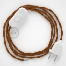   Creative Cables textil lámpakábel Lámpakábel, TM22 whisky műselyem 1,80 m. Ki a kapcsoló és CABBTOTM22