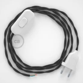   Creative Cables kapcsoló Lámpakábel, TM26 sötétszürke rayon 1,80 m. Ki a kapcsoló és CABBTOTM26