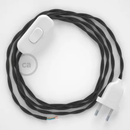 Creative Cables kapcsoló Lámpakábel, TM26 sötétszürke rayon 1,80 m. Ki a kapcsoló és CABBTOTM26