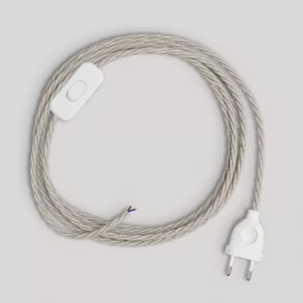 Creative Cables lámpakábel Lámpa vezetéke fehér fonott kábellel, 1,80 m CABBTOTN01