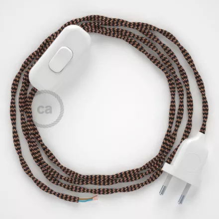 Creative Cables kapcsoló Lámpakábel, TZ22 fekete és whisky rayon 1,80 m. Ki a CABBTOTZ22