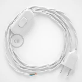   Creative Cables textil lámpakábel Lámpakábel, TM01 fehér műselyem 1,80 m. Ki a kapcsoló és CABBTR003