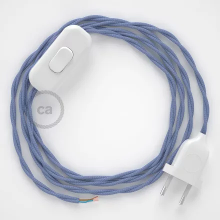 Creative Cables textil lámpakábel Lámpakábel, TM07 lila műselyem 1,80 m. Ki a kapcsoló és CABBTR004