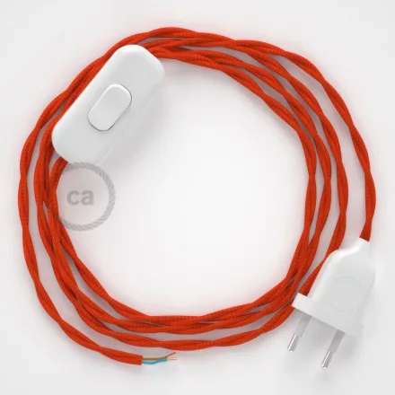 Creative Cables kapcsoló Lámpakábel, TM15 narancs rayon 1,80 m. Ki a kapcsoló és CABBTR005