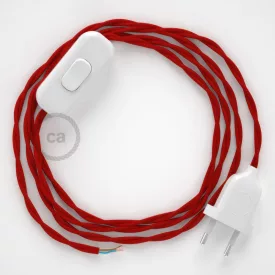   Creative Cables kapcsoló Lámpakábel, TM09 piros rayon 1,80 m. Ki a kapcsoló és CABBTR007