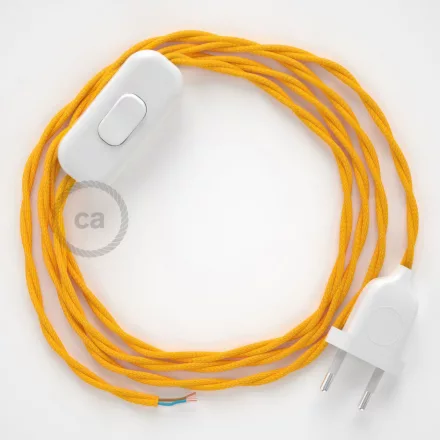 Creative Cables textil lámpakábel Lámpakábel, TM10 sárga műselyem 1,80 m. Ki a kapcsoló és CABBTR008