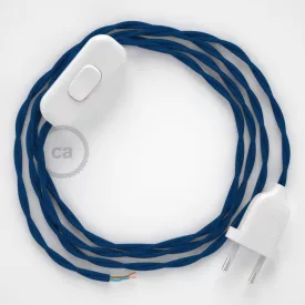   Creative Cables kapcsoló Lámpakábel, TM12 kék rayon 1,80 m. Ki a kapcsoló és CABBTR010