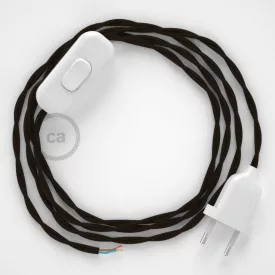   Creative Cables textil lámpakábel Lámpakábel, TM13 barna műselyem 1,80 m. Ki a kapcsoló és CABBTR011
