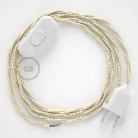   Creative Cables textil lámpakábel Lámpakábel, TM00 elefántcsont műselyem 1,80 m. Ki a kapcsoló és CABBTRAVO