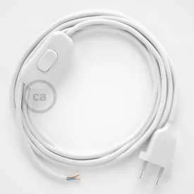   Creative Cables textil lámpakábel Lámpakábel, RM01 fehér műselyem 1,80 m. Ki a kapcsoló és CABNTO053