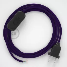   Creative Cables textil lámpakábel Lámpakábel, RM14 lila műselyem 1,80 m. Ki a kapcsoló és CABNTO063