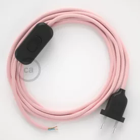   Creative Cables kapcsoló Lámpakábel, RM16 babarózsaszín rayon 1,80 m. Ki a kapcsoló és CABNTO070