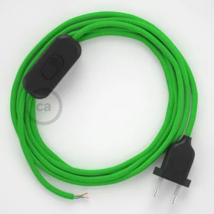 Creative Cables textil lámpakábel Lámpakábel, RM18 mész zöld műselyem 1,80 m. Ki a kapcsoló CABNTO072