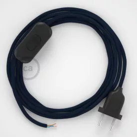   Creative Cables kapcsoló Lámpakábel, RM20 sötétkék rayon 1,80 m. Ki a kapcsoló és CABNTO075
