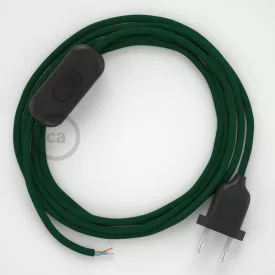   Creative Cables kapcsoló Lámpakábel, RM21 sötétzöld rayon 1,80 m. Ki a kapcsoló és CABNTO076