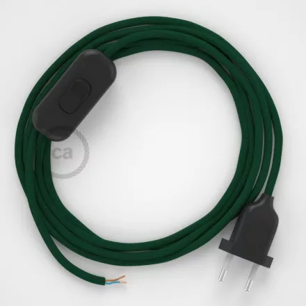 Creative Cables kapcsoló Lámpakábel, RM21 sötétzöld rayon 1,80 m. Ki a kapcsoló és CABNTO076