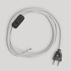 Creative Cables textil lámpakábel Lámpa vezetéke fehér pamut kábellel, 1,80 m CABNTORC01