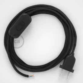   Creative Cables textil lámpakábel Lámpakábel, RC04 fekete pamut 1,80 m. Válassza ki a kapcsoló CABNTORC04
