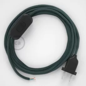   Creative Cables textil lámpakábel Lámpakábel, RC30 kőszürke pamut 1,80 m. Ki a kapcsoló és CABNTORC30