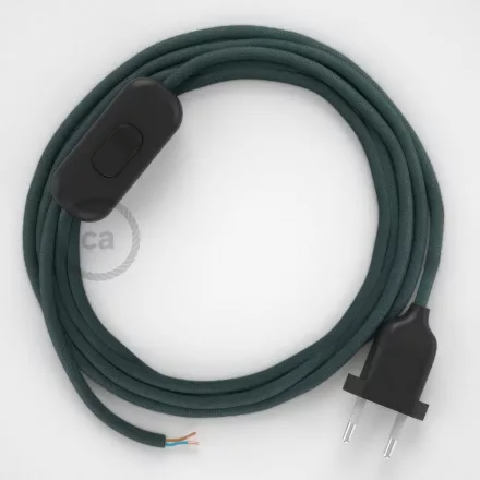 Creative Cables textil lámpakábel Lámpakábel, RC30 kőszürke pamut 1,80 m. Ki a kapcsoló és CABNTORC30