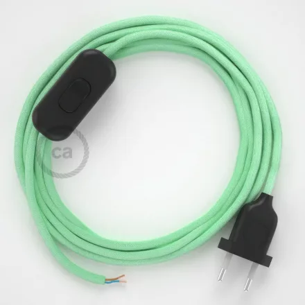 Creative Cables textil lámpakábel Lámpakábel, RC34 tej és menta pamut 1,80 m. Ki a CABNTORC34