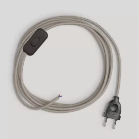   Creative Cables textil lámpakábel Lámpa vezetéke galambszürke pamut kábellel, 1,80 m CABNTORC43