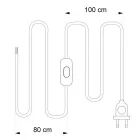 Creative Cables textil lámpakábel Lámpa vezetéke galambszürke pamut kábellel, 1,80 m CABNTORC43