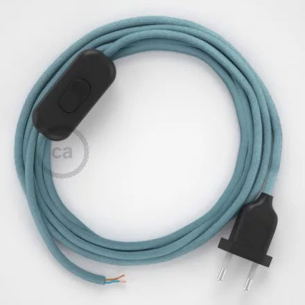 Creative Cables textil lámpakábel Lámpakábel, RC53 óceán pamut 1,80 m. Ki a kapcsoló és CABNTORC53