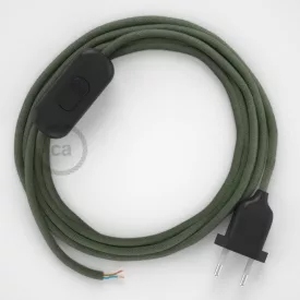   Creative Cables textil lámpakábel Lámpakábel, RC63 zöld szürke pamut 1,80 m. Ki a kapcsoló CABNTORC63
