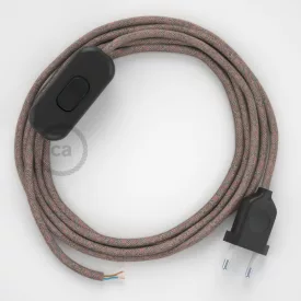   Creative Cables textil lámpakábel Lámpakábel, RD61 Ancient rózsaszín gyémánt pamut és természetes lenvászon 1,80 CABNTORD61