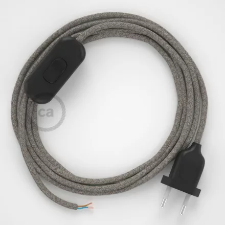 Creative Cables textil lámpakábel Lámpakábel, RD62 kakukkfű zöld gyémánt pamut és természetes lenvászon 1,80 CABNTORD62