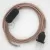 Creative Cables textil lámpakábel Lámpakábel, RD71 Ancient rózsaszín cikcakk pamut és természetes lenvászon 1,80 CABNTORD71