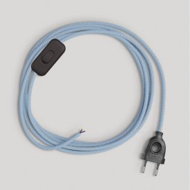   Creative Cables textil lámpakábel Kábelezés lámpához, kék Steward pamut kábellel, 1,80 m CABNTORD75