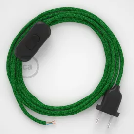   Creative Cables kapcsoló Lámpakábel, RL06 szikrázó zöld rayon 1,80 m. Ki a kapcsoló CABNTORL06