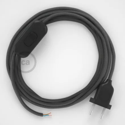 Creative Cables kapcsoló Lámpakábel, RM26 sötétszürke rayon 1,80 m. Ki a kapcsoló és CABNTORM26
