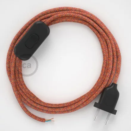 Creative Cables textil lámpakábel Lámpakábel, RX07 indiai nyár pamut 1,80 m. Ki a kapcsoló CABNTORX07