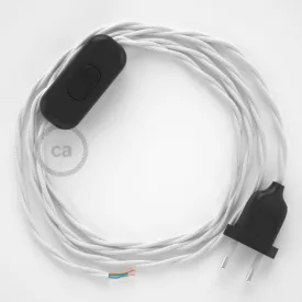   Creative Cables textil lámpakábel Lámpakábel, TC01 fehér pamut 1,80 m. Ki a kapcsoló és CABNTOTC01