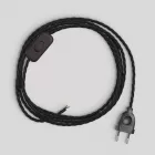 Creative Cables lámpakábel Lámpa vezetékezése fekete fonott kábellel 1,80 m CABNTOTC04