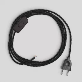   Creative Cables lámpakábel Lámpa vezetékezése fekete fonott kábellel 1,80 m CABNTOTC04
